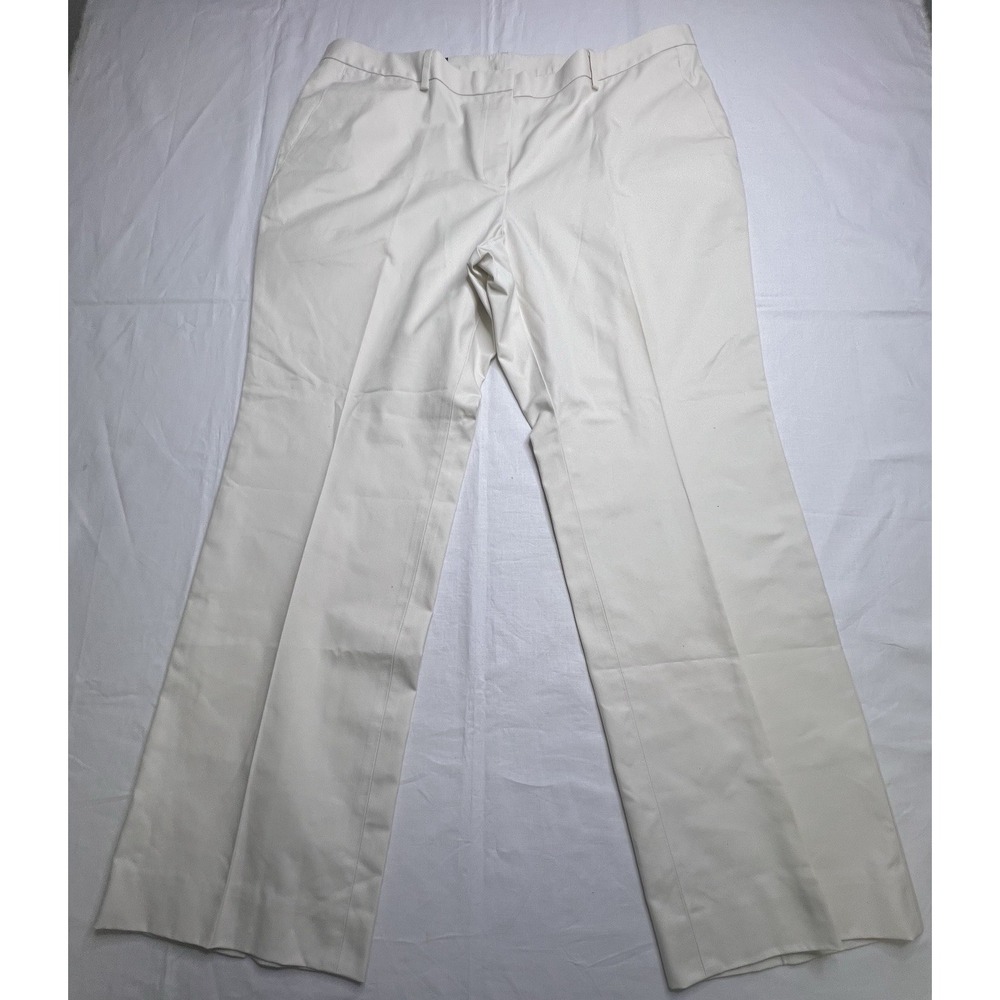 Brooks Brothers Chino Pants Mens 16 White Flat Front Stretch‎ Straight Cotton